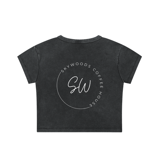 SkyWoods Coffee House Snow Washed Crop Top