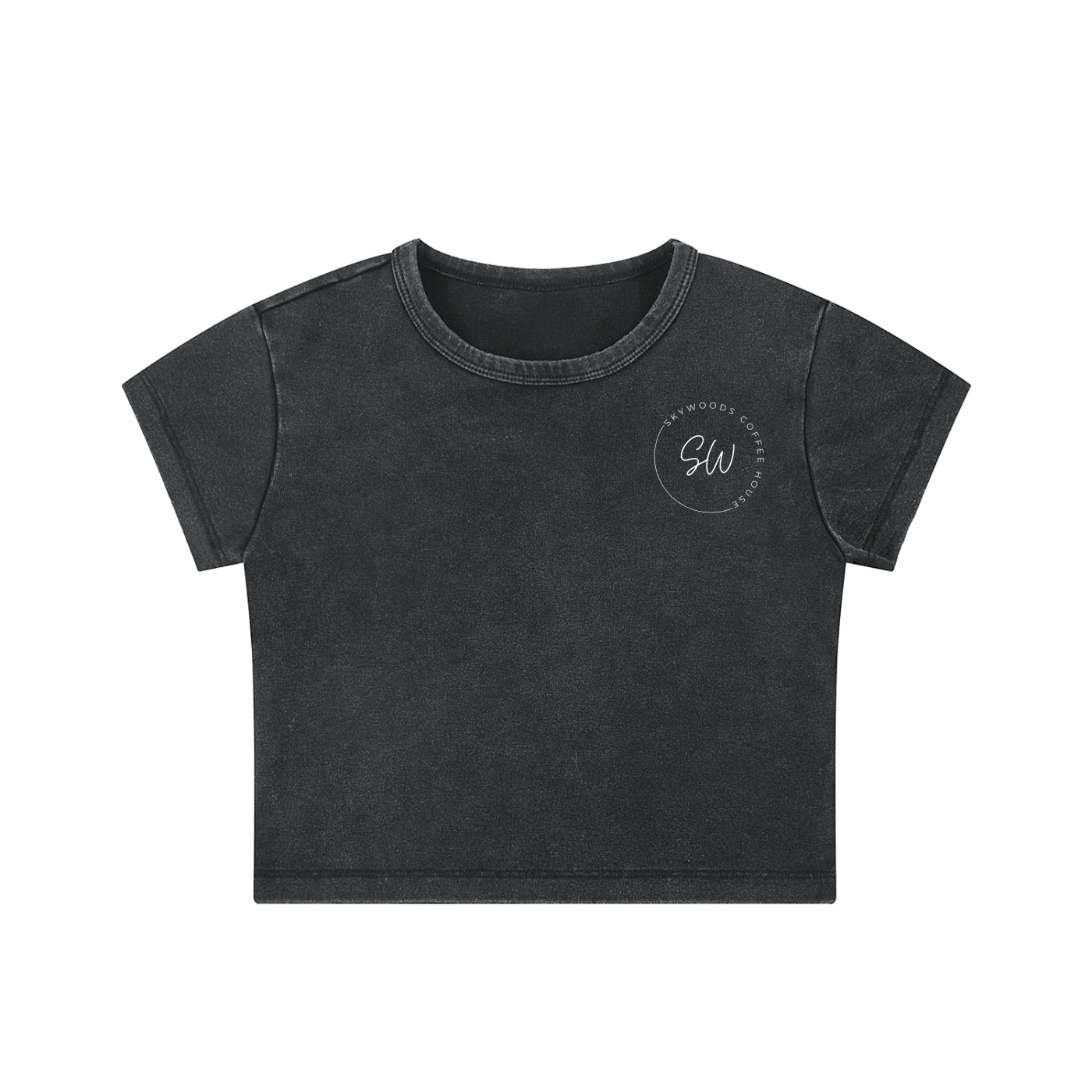 SkyWoods Coffee House Snow Washed Crop Top